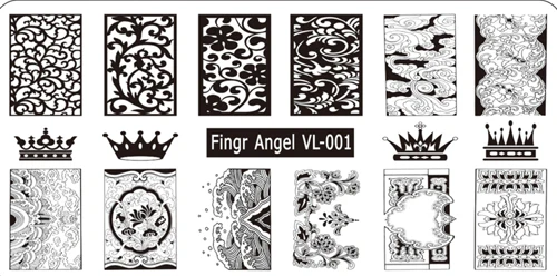 1 шт. 12*6 см прямоугольная пластина для штамповки ногтей модный дизайн штамп для ногтей пластина для маникюра шаблон для дизайна ногтей - Цвет: FingrAngleVL01