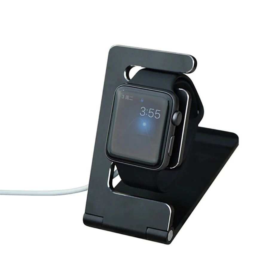 Universal Smartphone Stand Holder Angle Adjustable Charging Stand For Apple Watch 1 2 3 4 Foldable Aluminium Alloy Tablet Holder (5)