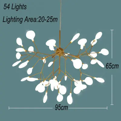 54 lights Современный скандинавский подвесной светильник Подвеска светильник-люстра освещение 110 V 220 V G4 Гостиная Спальня золотой черный светодиодный подвесной светильник - Цвет корпуса: 54 lights
