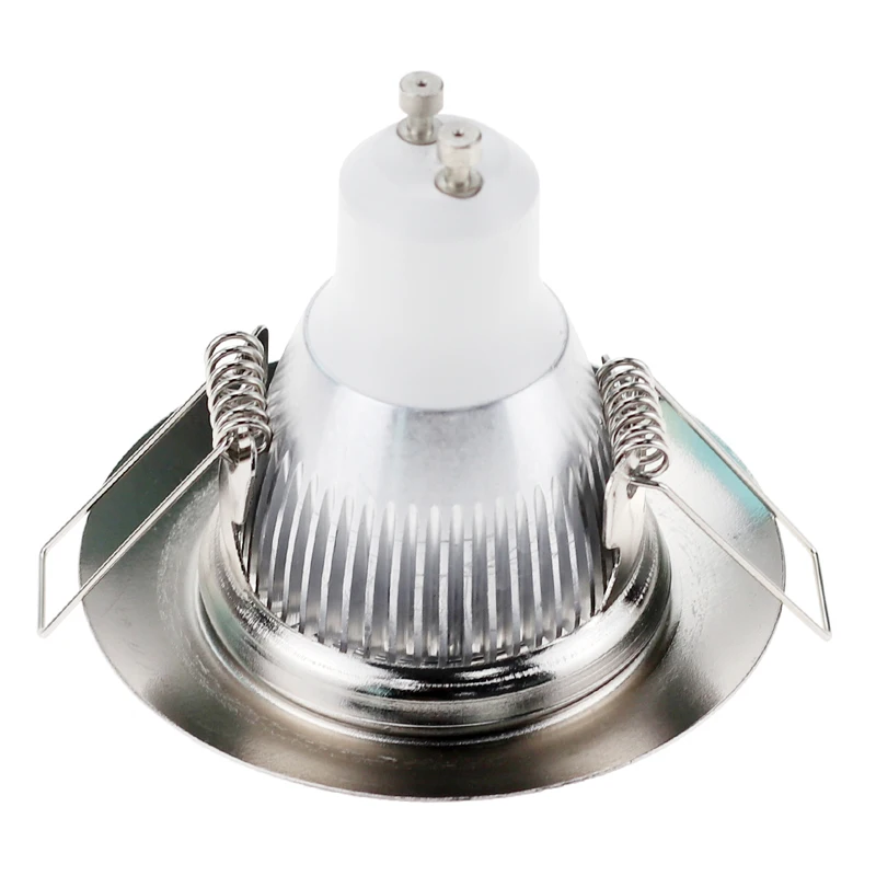 Никелевый Круглый Встраиваемый светодиодный потолочный светильник с регулируемой рамкой MR16 GU10 светильник-светильник
