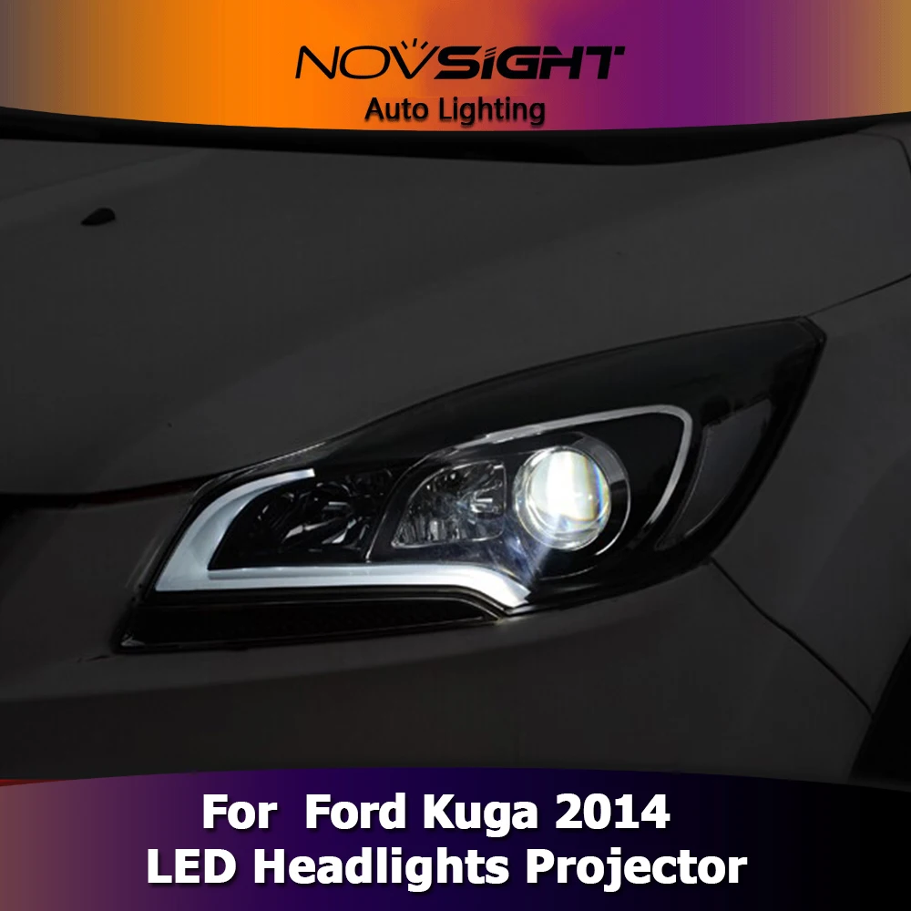 NOVSIGHT для Ford Kuga DRL светодио дный фары Дневные ходовые огни проектор ксеноновые линзы Противотуманные фары DRL фары в сборе