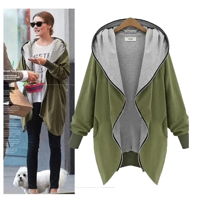 XL 5XL Women's Loose Jackets Spring Autumn Female Long