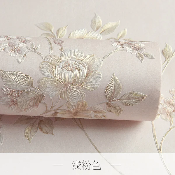 Light Grey Европейский стиль 3d, трехмерные цветы, простая спальня, гостиная Полный ТВ фоновые обои - Цвет: Light Grey