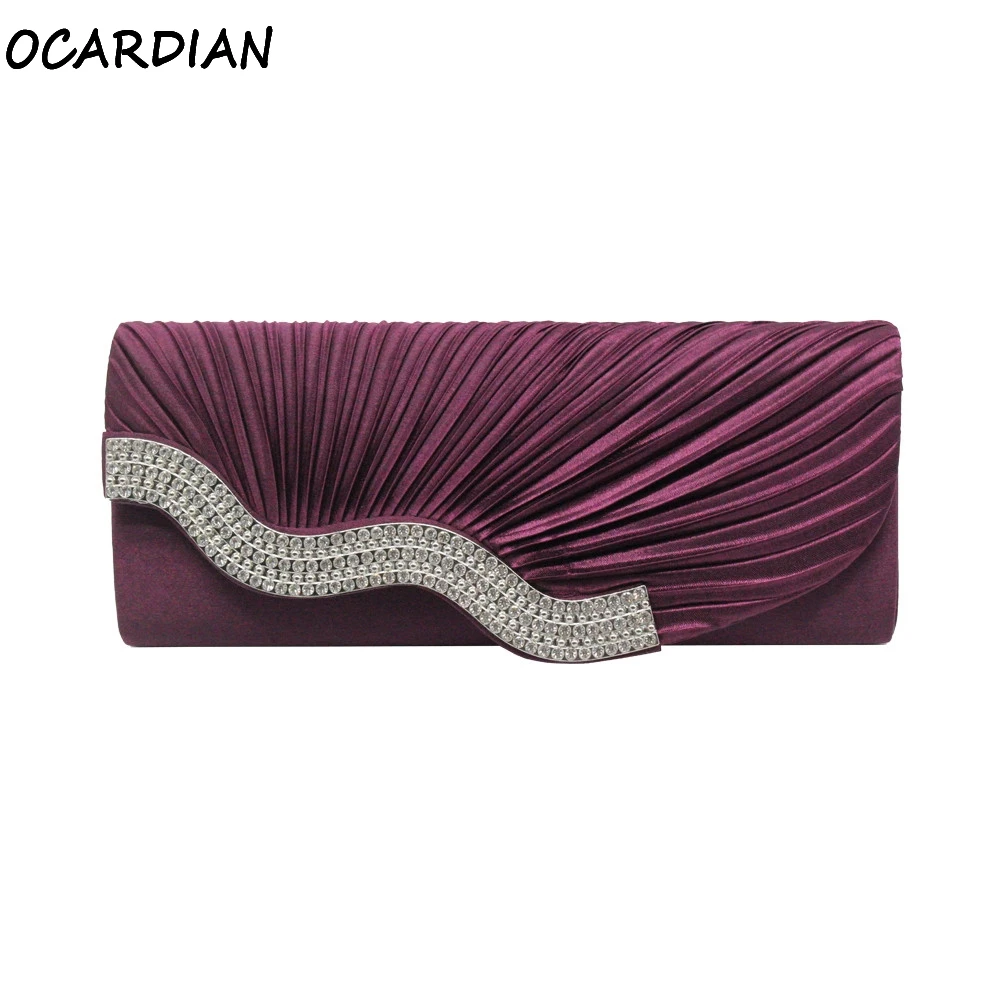OCARDIAN сумки, однотонные, с рюшами, вечерние, на цепочке, для телефона, роскошные женские сумки, дизайнерские вечерние сумки, стразы, клатчи,, Прямая поставка A27