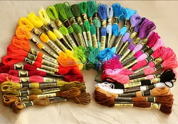 

7000 Pcs/lot Wholesale Embroidery Thread Yarn Floss--8.7Yard/pcs 6strands