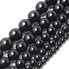 Натуральный камень черный оникс Агаты халцедон круглый свободные 1" размер Strand 4 6 8 10 12 14 мм бусины для самостоятельного изготовления ювелирных изделий Браслеты