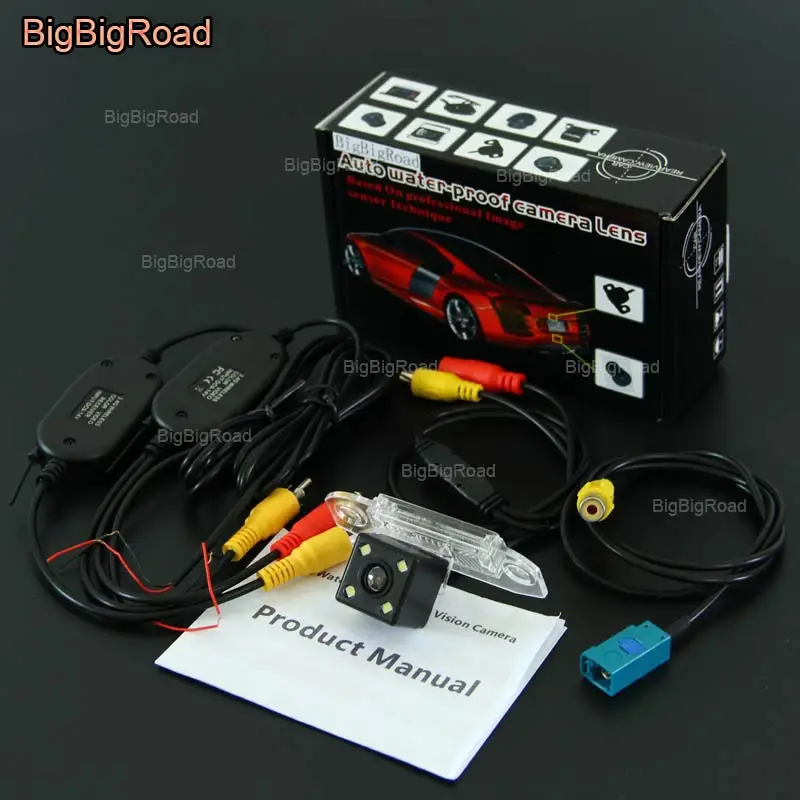 BigBigRoad автомобиля интеллигентая(ый) Трек заднего вида Камера для Volvo S80 S80L XC60 XC90 V70 XC70 ночного видения заднего вида для парковки Камера - Название цвета: With Wireless