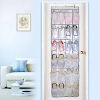 

1.6m 24 Pockets Large Mesh Hanging Storage Bag Behind Doors Shoes Rack Storage Household Accessories