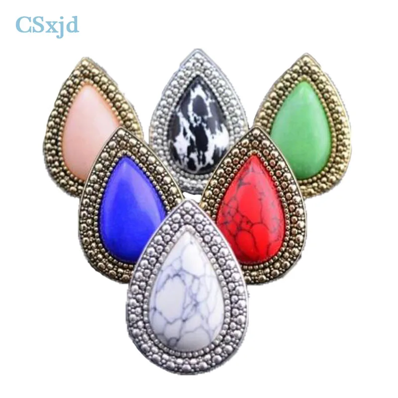 

CSxjd Retro ring Light Pink red green degree of natural stone alloy plating gold ring opening
