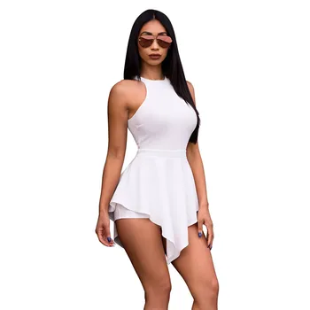 

Women Playsuits Sexy Tights Solid Jumpsuits Halter Short Jumpsuits