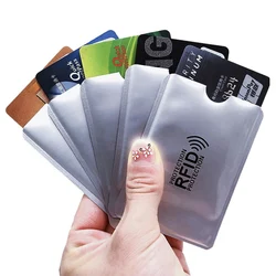 5PCS Women Men Function Rfid ID Card Holder Metal Aluminium Bus Car Bank Ic Card Business Credit NFC Cover Card Case 9.1*6.3cm 5PCS Women Men Function Rfid ID Card Holder Metal Aluminium Bus Car Bank Ic Card Business Credit NFC Cover Card Case 9.1*6.3cm