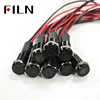 FILN 8mm black housing led red yellow white blue green 12v led indicator light with 20cm cable ► Photo 2/6