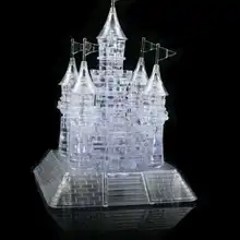 3D DIY музыкальный замок, домик-головоломка с кристаллами, трехмерная сборка с 105 шт. игрушки, подарок, отделка и украшение