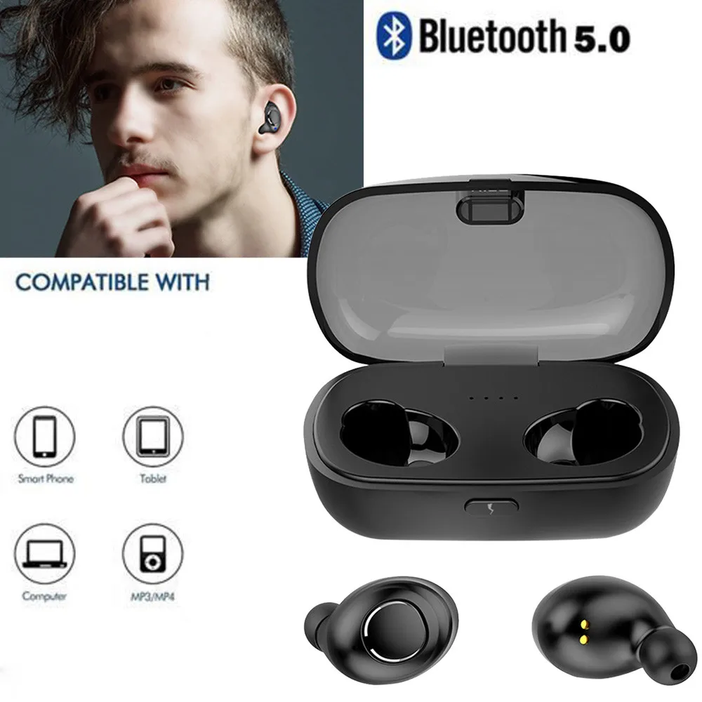 

IPX5 Waterproof Wireless Invisible Mini Sport Bluetooth 5.0 True Wireless Earbuds Stereo Sound Bluetooth Headset Business *