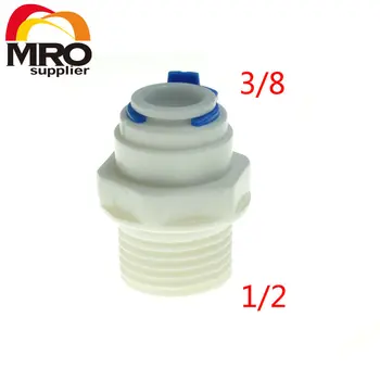 

5pcs 3/8 inch OD Tube * 1/2 inch BSP Male Quick Connect RO Water Straight Male BSP And Pipe Without trouble Of Nut ST022 B
