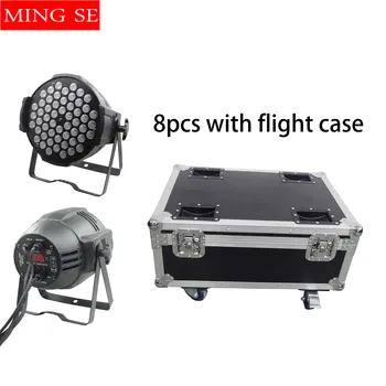 

8pcs 54X3W RGBW LED Par Light R12 G18 B18 W6 LED PAR DMX512 controller led lights, disco lights DJ equipment with flight case