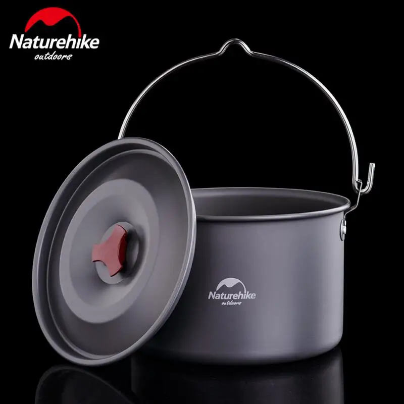 Naturehike 4-6 persona acampar al aire libre olla sartenes utensilios de cocina contenedor de alimentos de aluminio portátil de aleación Picnic olla NH17D021-G
