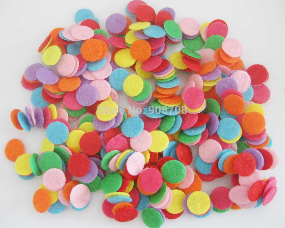 

500PCS Fabric Felt Circle dots 10mm Mix Colors randomly Round Appliques PH0016 Craft Accessories
