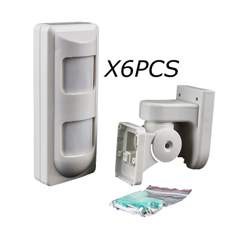 6pcs/lot Wired IP65 Waterproof Outdoor 2PIR+Microwave Complex Alarm