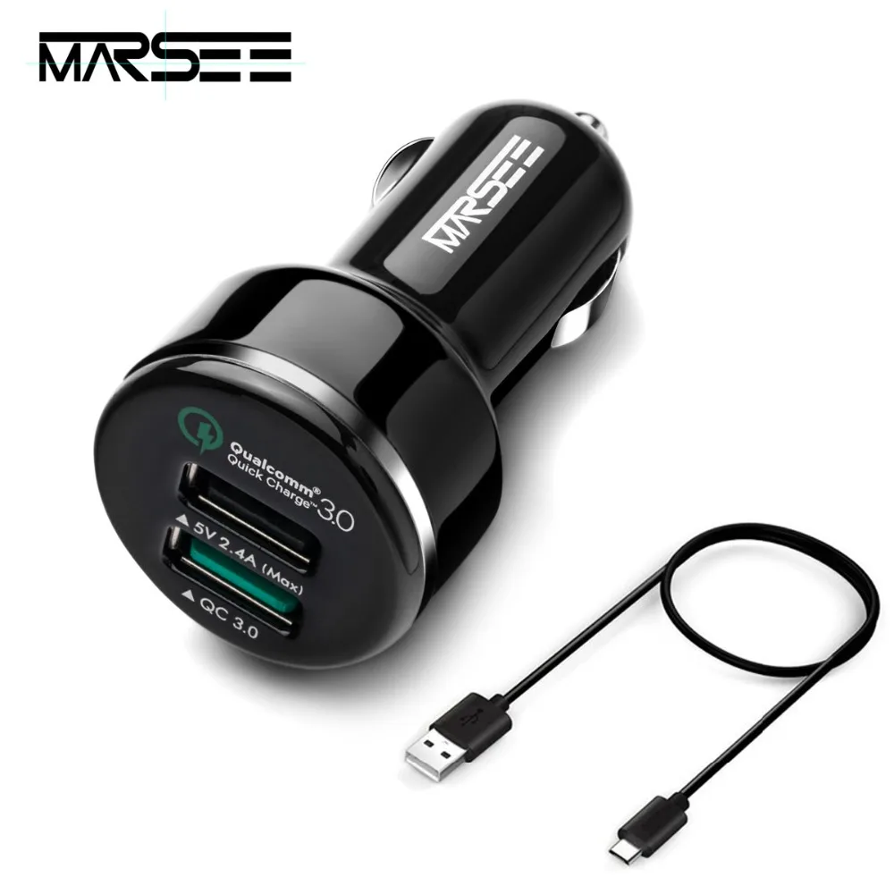 شاحن سيارة ، marsee سريع تهمة 3.0 شاحن سيارة ، منفذ usb الذكية شحن سريع ، السيارات تكنولوجيا الكشف عن الهواتف الذكية