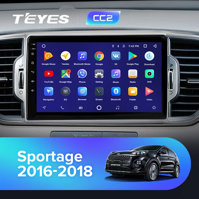 TEYES CC2 Штатная магнитола для Киа Спортейдж 4 Kia Sportage 4 QL Android 8.1, до 8-ЯДЕР, до 4+ 64ГБ 32EQ+ DSP 2DIN автомагнитола 2 DIN DVD GPS мультимедиа автомобиля головное устройство
