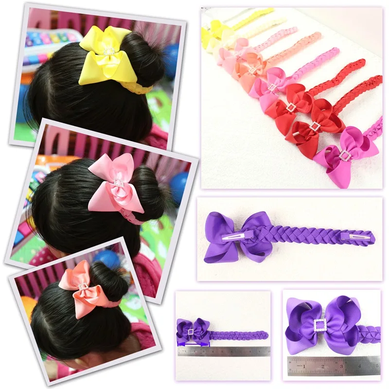 50pcs Boutique 4 Inch Hair Bun Wraps Head Wrap Hair Clips Bows