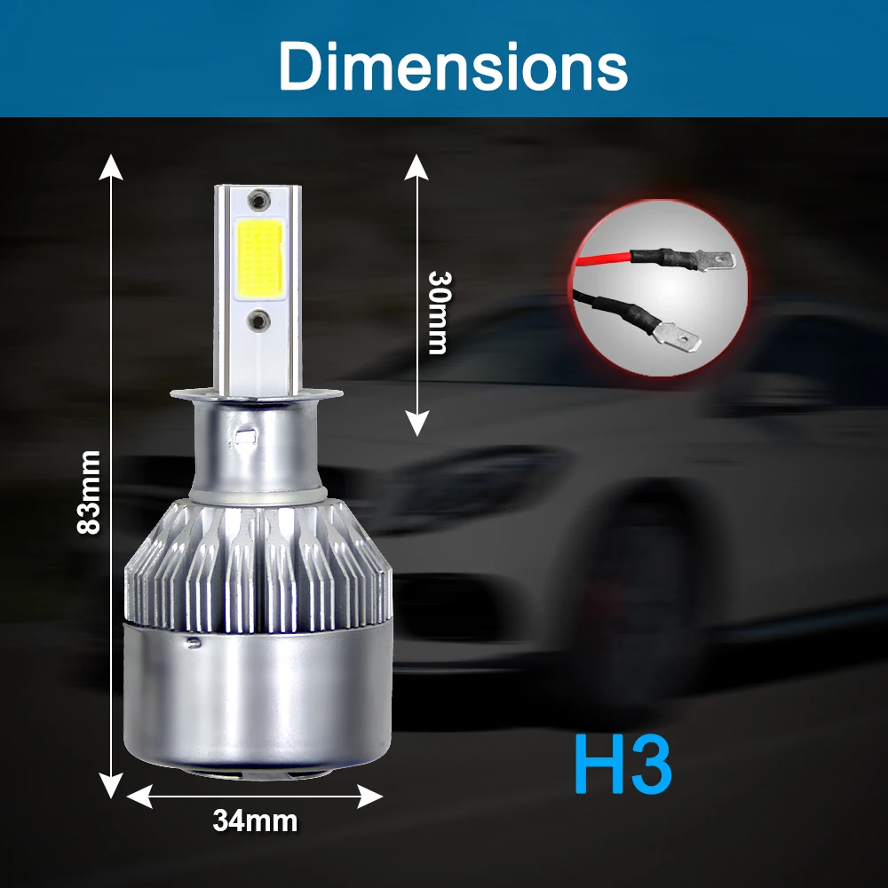 OLPAY C6 светодиодный фар автомобиля H7 светодиодный H4 лампы HB2 H1 H3 H8 H9 H11 9005 HB3 9006 HB4 9004 9007 72 Вт 8000lm Авто Противотуманные фары 12V