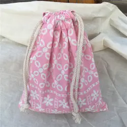 YILE белье хлопок Drawstring сортируются чехол вечерние подарок мешок розовый Геометрия Цветка 8914f