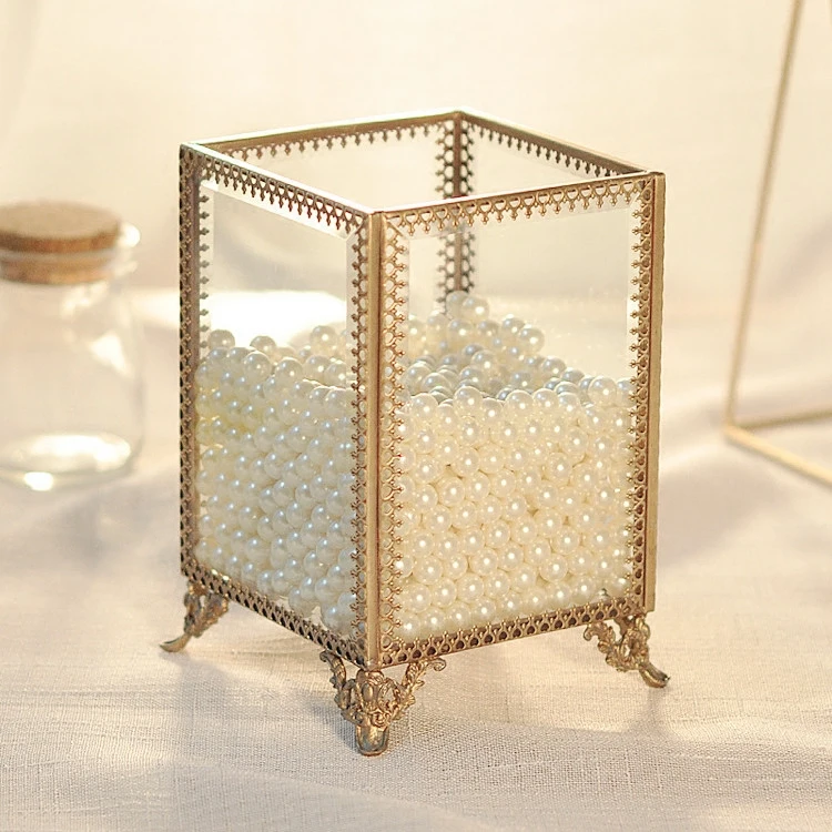 

New Elegant Multifunctional Jewelry Box with Pearls Portable Storage Boxes Transparent Home Office Table Sundries Container C705