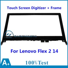 14 “para lenovo flex 2 14 20404 flex 2 14d 20376 frente Outter Lente de Cristal de Reemplazo del Sensor del Panel Digitalizador de Pantalla Táctil + Frame