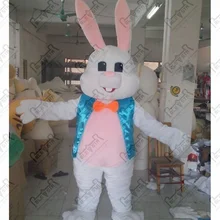 Костюм талисмана кролика из мультфильма, синий жилет, костюмы кролика, костюмы талисмана кролика
