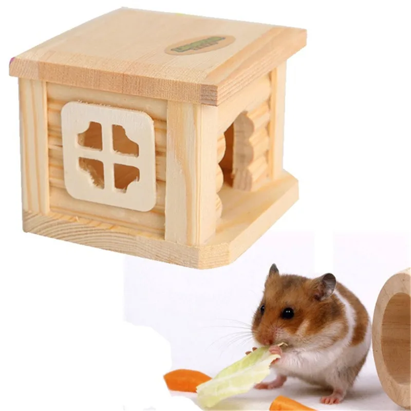 Mini Wooden Hamster House Hamster Animal Wood Box Pet Supply