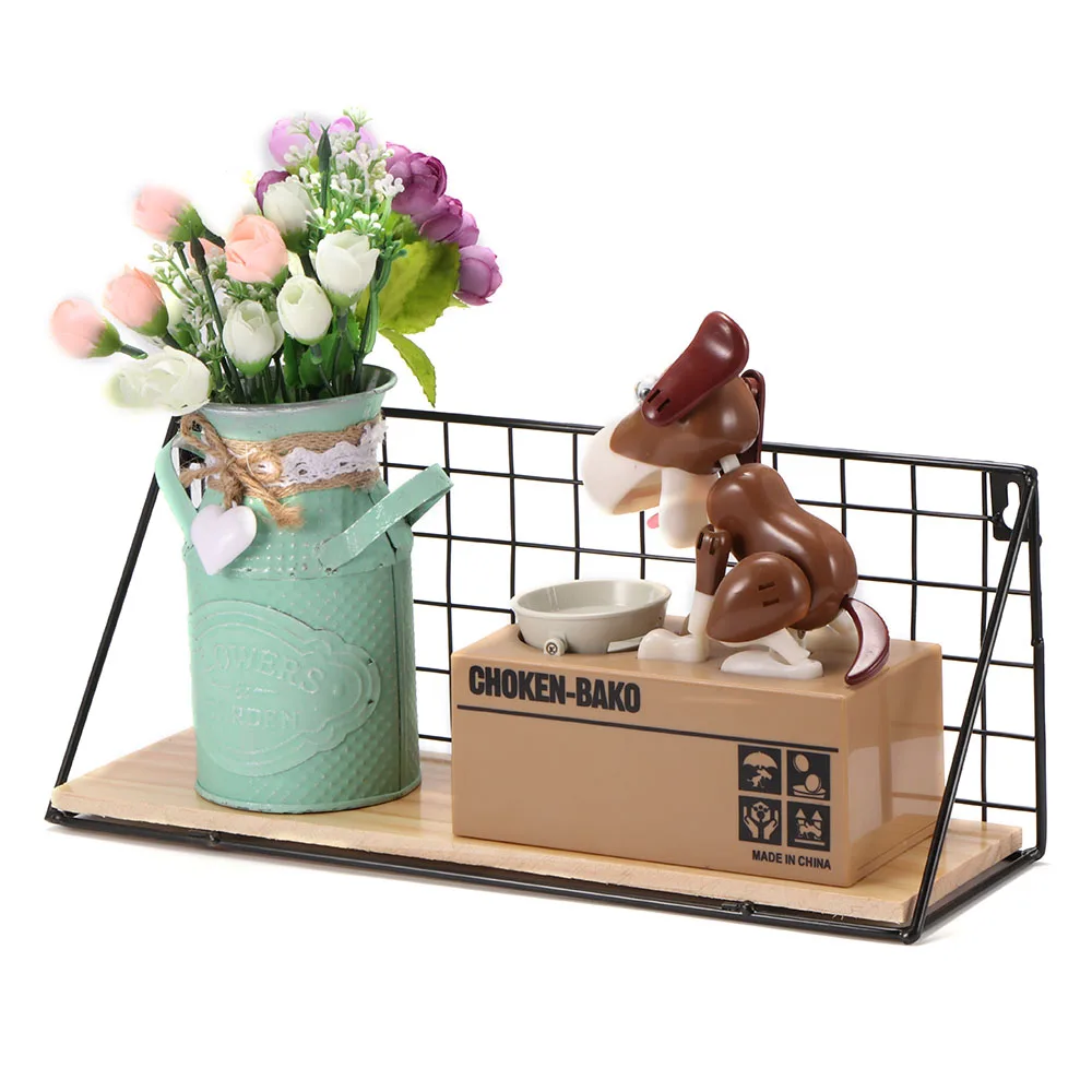 

Baffect Home Storage Shelf Wooden Iron Storage Holders Wall Crafts Storage Racks Decoration Organizer Hanging Storage Box