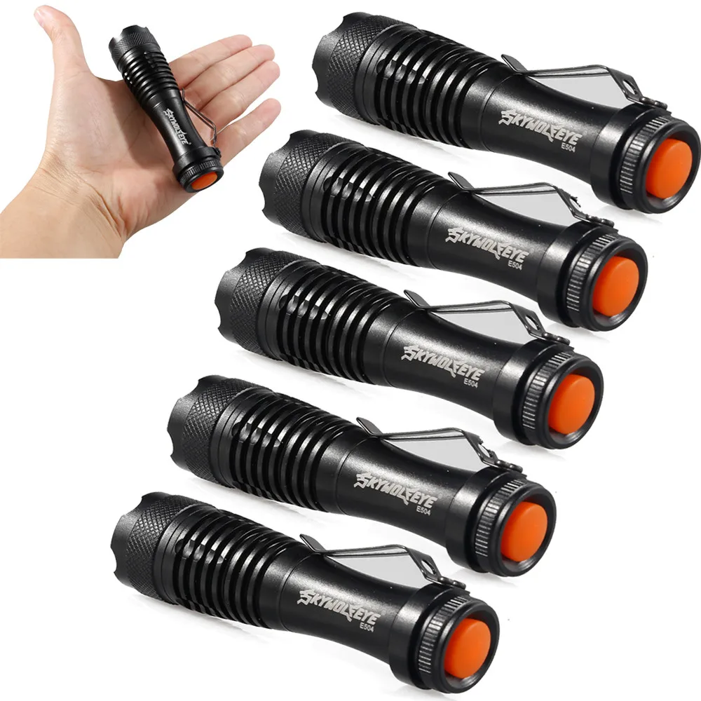 

Hot 6X Mini CREE Q5 7W 2000Lm LED Flashlight Torch Lamp Adjustable Focus Zoom Light Skid-proof Waterproof Super Mini Size #X