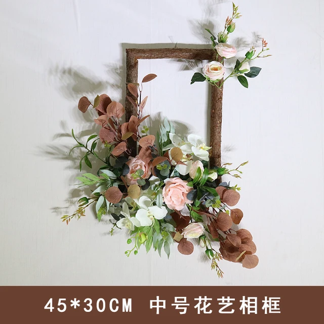 Creative Retro painting Artificial flower Photo frame Wall mount Home