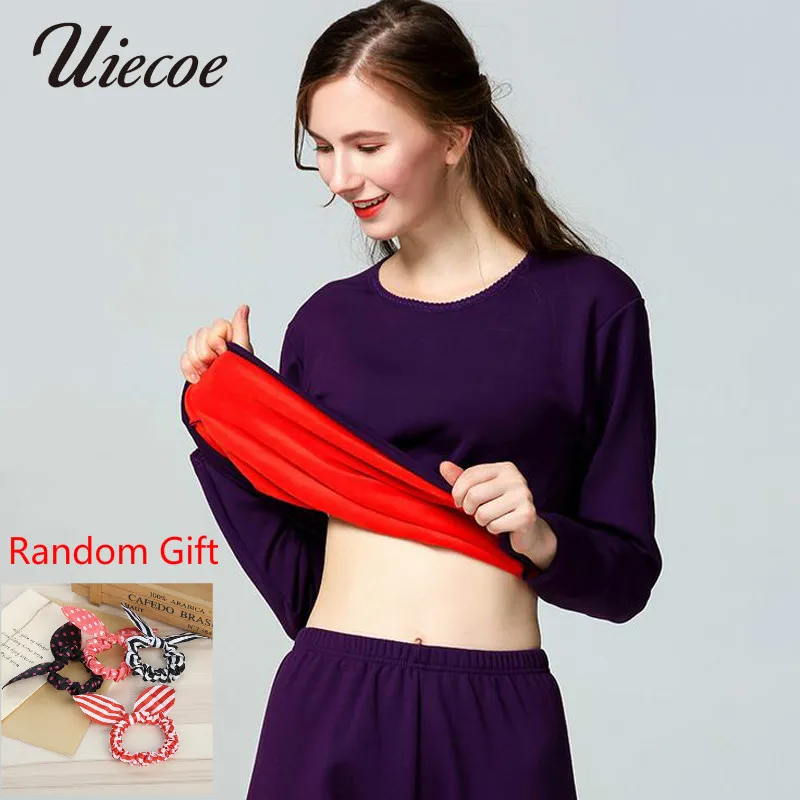 2018 Winter Fleece Thick Warm Long Johns for Women O neck Autumn Ladies