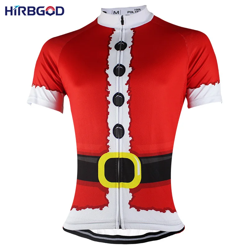 

HIRBGOD Women's Short Sleeve Cycling Jersey for Christmas Santa Bike Jerseys-HK094
