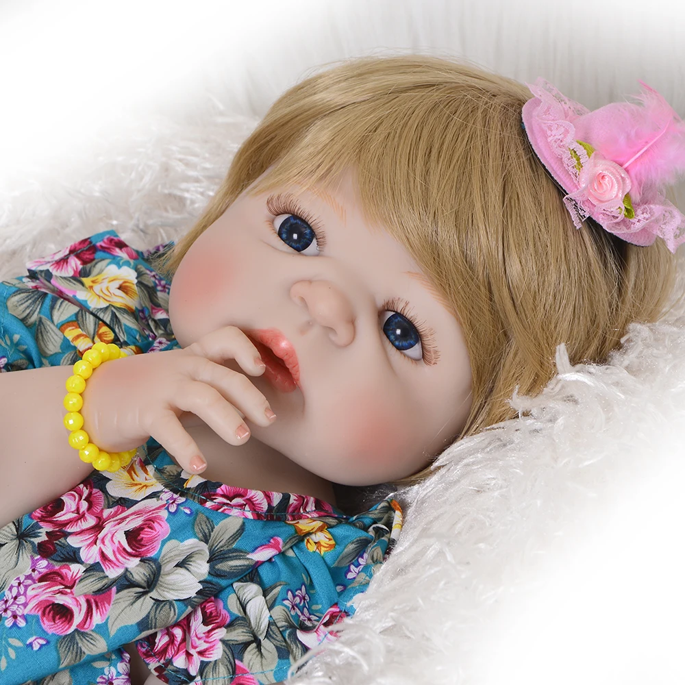 23 дюйма реалистичные Reborn Bonecas 57 см полностью силиконовые виниловые куклы Baby Girl