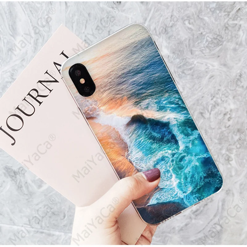 Чехол MaiYaCa Blue sea DIY с красивыми рисунками для телефонов iPhone 7 7plus X XS MAX 6 6S 8 8Plus 5 5S XR