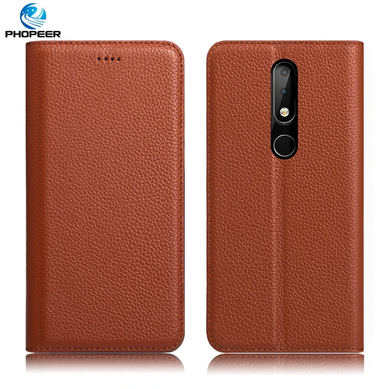 Original PHOPEER Genuine Leather Case For Nokia 7 PLUS / NOKIA X6 Filp Cover 8 Sirocco NOkia 2 3 5 6 2018 | Мобильные телефоны и