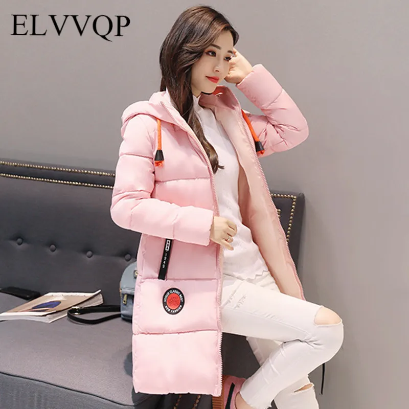 Winter Jacket Women Plus Size Vintage Jackets And Coats Female Cotton Padded Long Parkas Mujer 2018 Korean Hooded Coat NW491