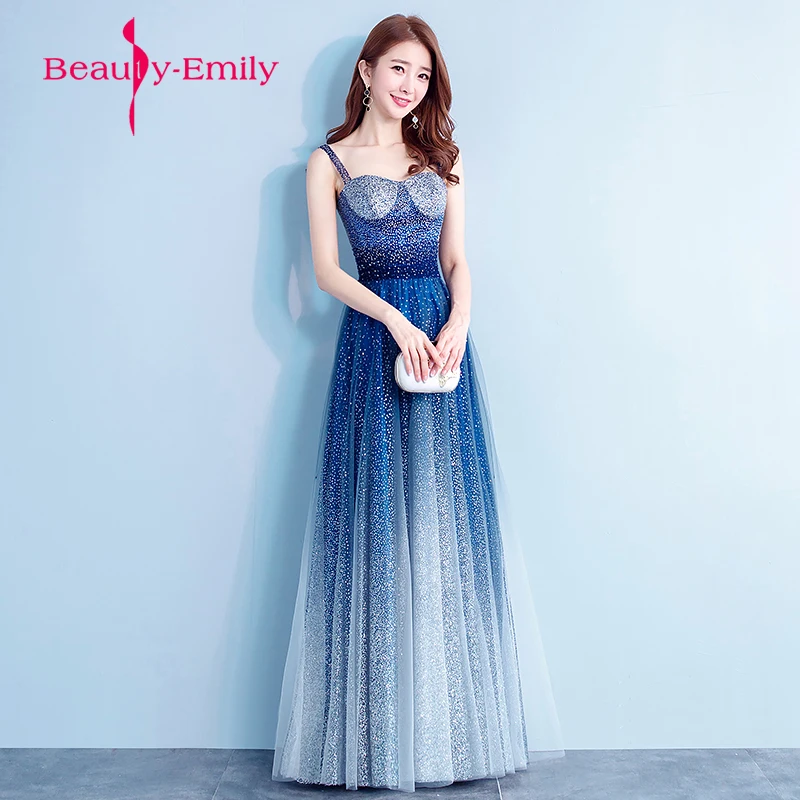 2018 new arrival Starry sky blue formal evening dresses elegant celebrity party gowns brace skirt for emcee and homecoming dress 2018 new arrival Starry sky blue formal evening dresses elegant celebrity party gowns brace skirt for emcee and homecoming dress