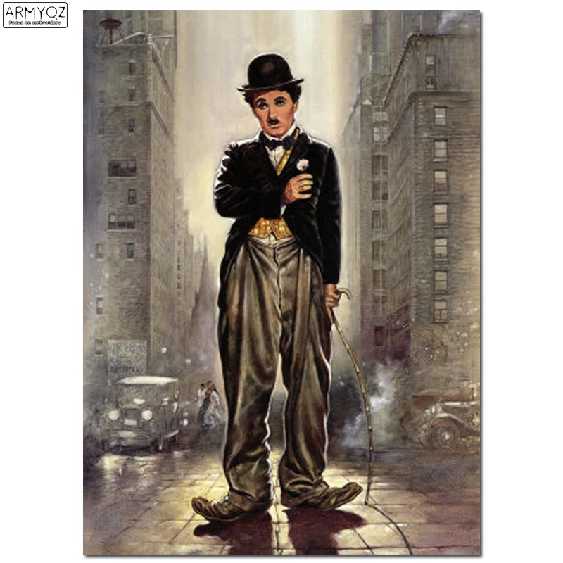 

5d square&round Charlie Chaplin Diamond Embroidery Needlework DIY Diamond Painting Cross Stitch Pictures By Numbers Home Decor