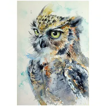 

Full square diy 5d diamond painting hand-painted owl animal crystal mosaic embroidery 3D diamond painting cross stitch sticker