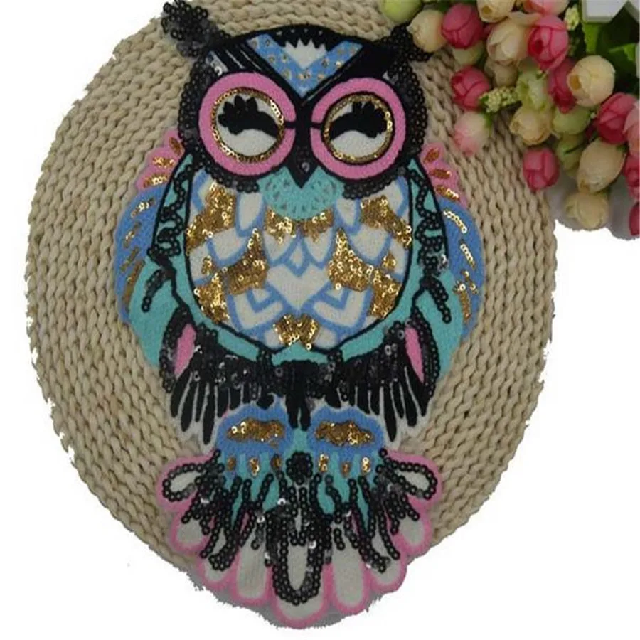 Free shipping women girl clothes wool badge animal patches owl logo