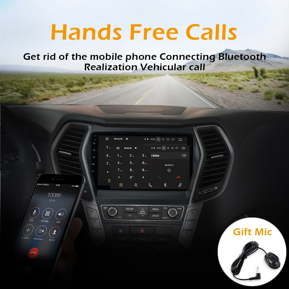 Top 9" auto stereo multimedia Android 9.0 Car GPS Radio Player for Hyundai Santa fe IX45 2013 2014 2015 2016 with Octa Core 4G RAM 2