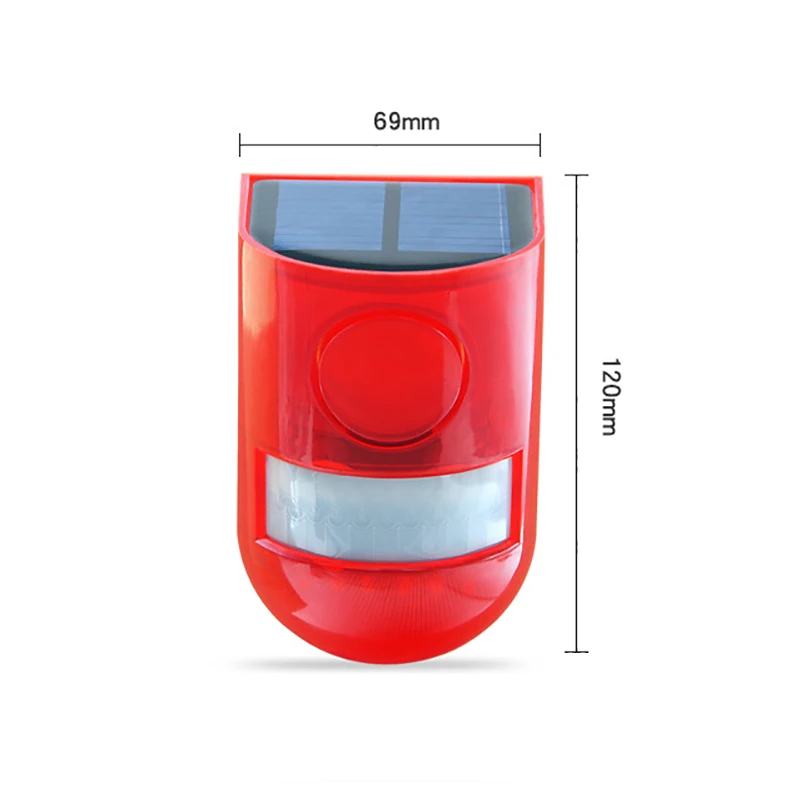 Солнечный звук и светильник, датчик движения, 110 децибелов, сирена, звуковое оповещение, Предупреждение предупреждение, стробоскоп, система охранной сигнализации для фермы, виллы