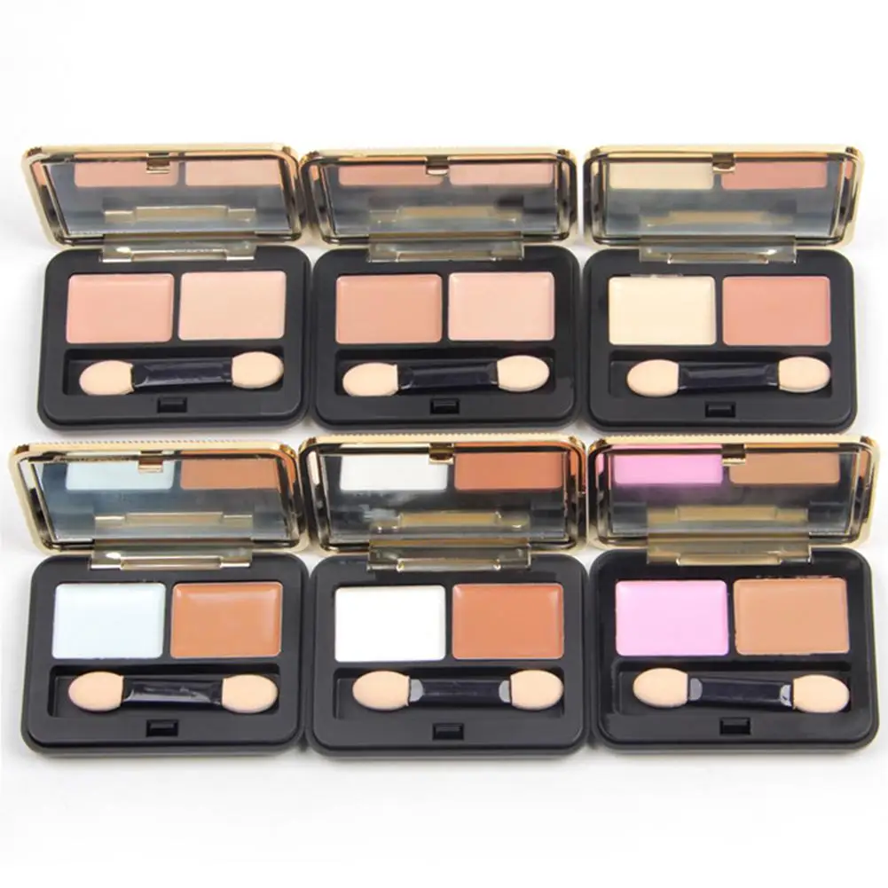 

1 Box Professional Face Makeup Corrector Full Cover Cream Make Up Concealer with Brush Oil Control Face Foundation 2Colors
