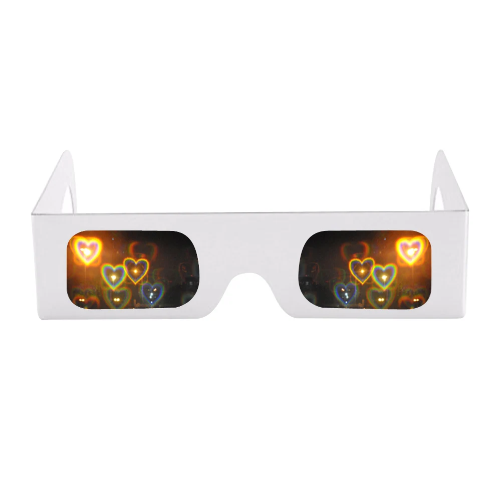 Papier Diffractierooster Bril Kartonnen Hart Vuurwerk Regenboog Bril Groothandel Voor Rave Feestdagen Kerst Licht 100 Pack 3d Brillen Virtual Reality Brillen Aliexpress