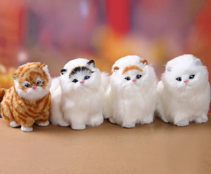 Плюшевый Кот со звуком плюшевые Игрушечные лошадки моделирование животных куклы милые Игрушки для котов с звучание дети подарки на день